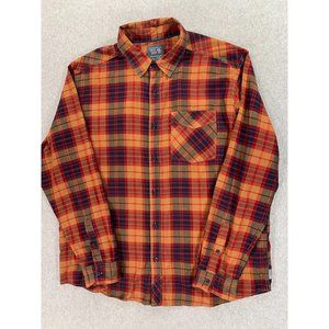 Mountain Hardear Cotton Blend Plaid Button Down‎ Shirt (Men's XL) Red